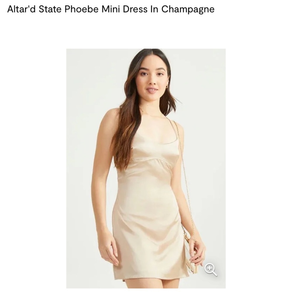 Altar’d State Phoebe Mini Dress In Champagne